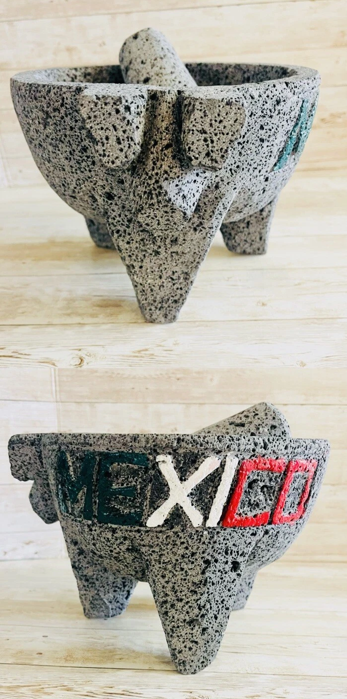 Pig Molcajete/Tejolote Mexican Mortar &Pestle Lava Rock Molcajete Mexicano