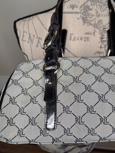 Lauren Ralpth Lauren Classic Logo Monogram Canvas Shoulder Messenger Handbag Bag - Bild 5 von 13