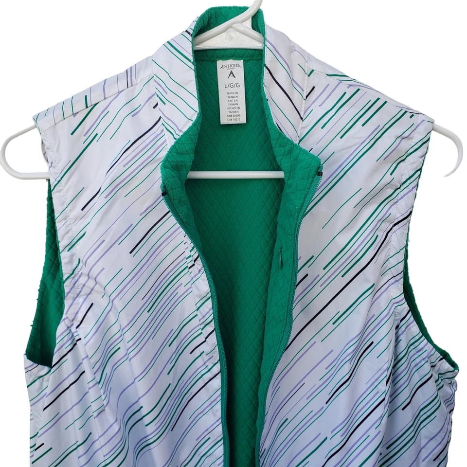 Antigua 女士高尔夫宝藏高尔夫背心夹克女式 L 码全新带标签 — 第 4/4 张图片
