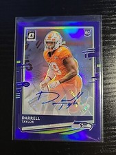 2020 Donruss Optic Rookies Autographs Purple Stars #136 Darrell Taylor Auto /35 