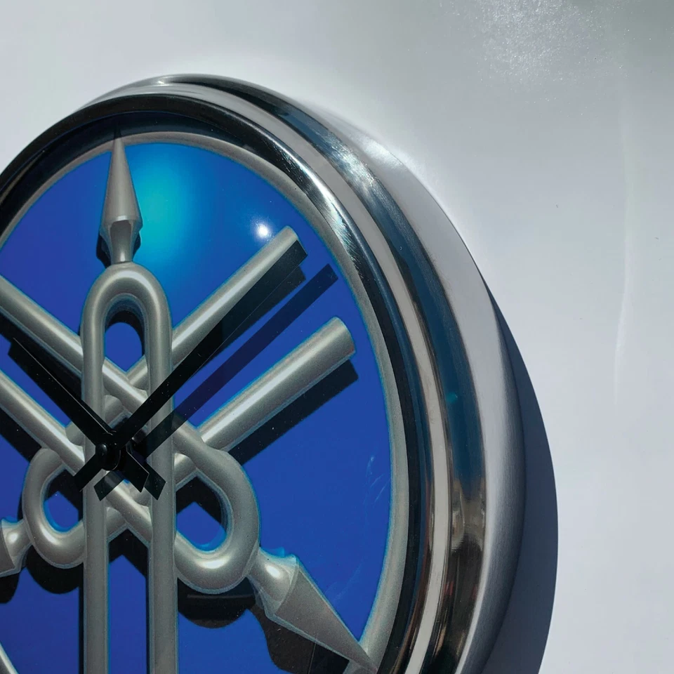  YAMAHA wall clock Stainless Steel silent quartz man cave garage shed bike car - Image 3 of 4