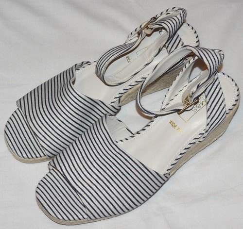 ALPARGATAS CUÑA COLECCIÓN M&S SEÑORA SANDALIAS CORTE ANCHO TALLA 7 1/2 AZUL MARINO MEZCLA - Imagen 2 de 5