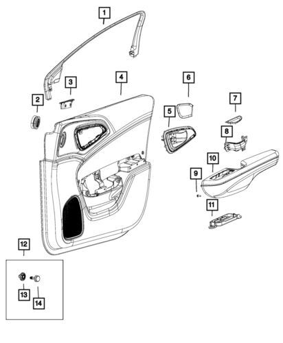 Panel de revestimiento de puerta delantero izquierdo para Chrysler 200 2015-2017 (N/P 68260631AA)