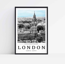 London Big Ben Houses of Parliament Stretched Canvas or Unframed Poster Print