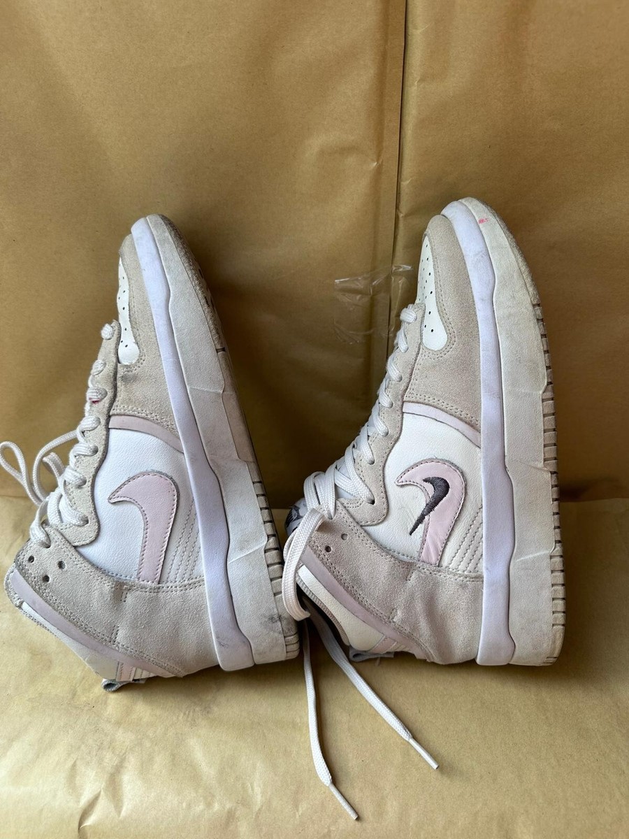 NIKE DUNK HIGH REBEL PHANTOM Trainers White Cream Pink UK DH3718