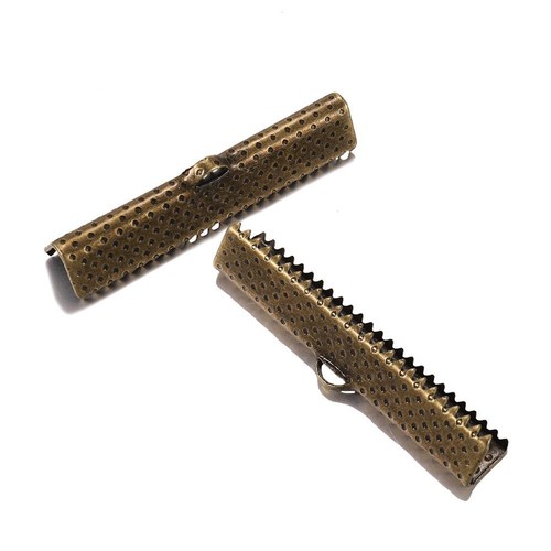 Ribbon Leather Crimp Beads - Fold Over Cord Connectors Jewelry Findings 10-50pcs - Picture 5 of 30