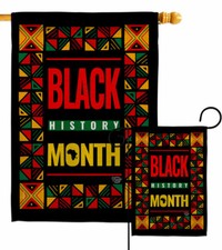 African American History Month Garden Flag Support Decorative Yard House Banner