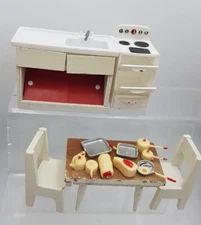 Vintage Miniature Dolls House Lundby, Barton Kitchen set with Cooking utensils