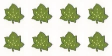 Green Leaf Felt Patch Cut out Iron on Sew on (1 1/4" in) Lot of 4