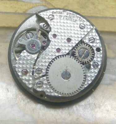 USED FHF ST-96 WATCH MOVEMENT 17J (BALANCE OK) FOR PARTS & REPAIR & WATCHMAKERS