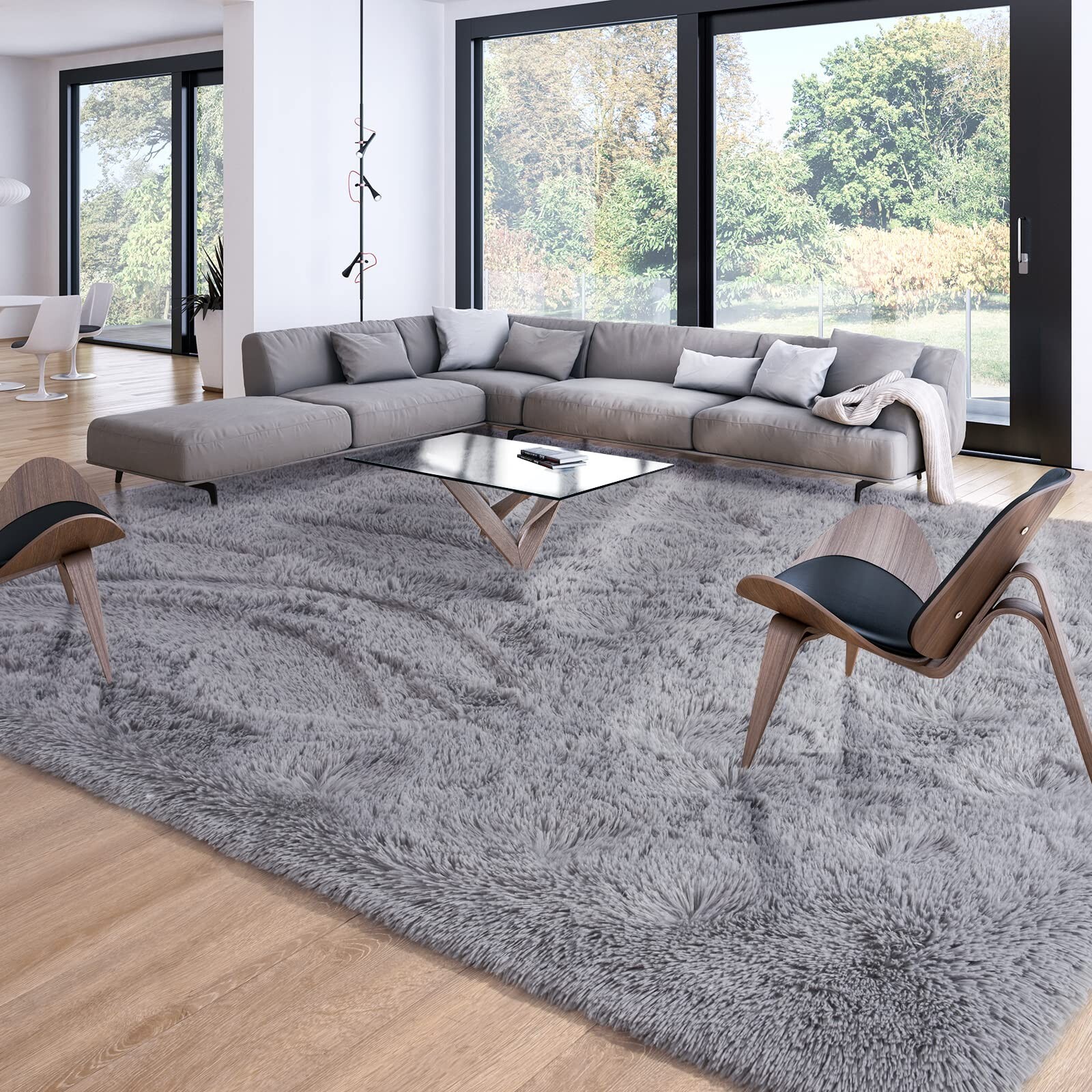 Soft Modern Shaggy Rug for Living Room Bedroom Dorm Kids Large Indoor