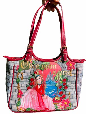 Isabella Fiore  Once Upon  A Time Nylon Med. MG  PRINCESS Castle Frog HandBag