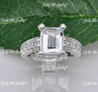 14k Solid White Gold Cocktail  Aquamarine Natural Diamond Ring — photo 1