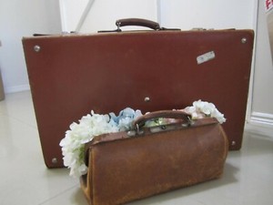 vintage leather suitcase ebay