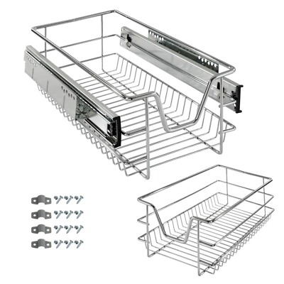 AREBOS Teleskop Schublade Küchenschublade Korbauszug ausziehbar 30 cm
