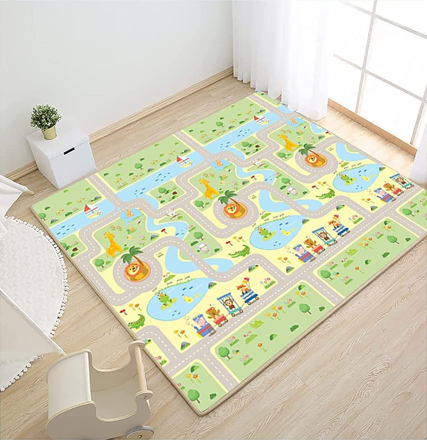 Tappeto Bambini, Ripiegabile XPE Pieghevole Doppio Lato Gioco per Bambini, Non T