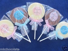 PERSONALISED THANK YOU  CHOCOLATE LOLLIPOPS/SWEETS PARTY BAG FILLERS/BIRTHDAY