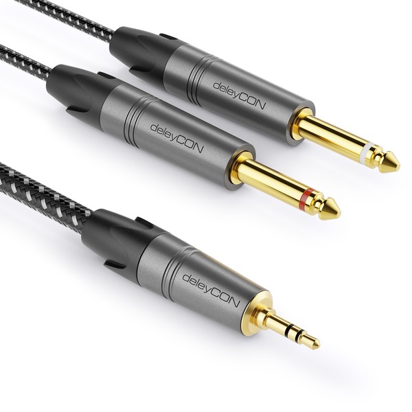 5M Klinkenkabel 3,5Mm Klinke Stereo Auf 2X 6,3Mm Klinke Mono Kabel Y Audiokabel-image