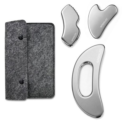 3-in-1 Stainless Steel Gua Sha Tools Set, IASTM Myofascial Release Scraping B...