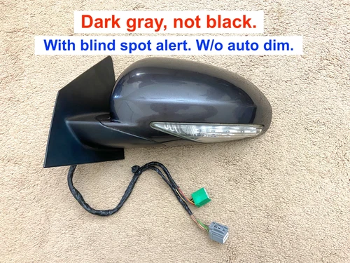 2013-2017 Buick Enclave Driver Side Left Mirror Blind Spot Dark Gray 13 wires