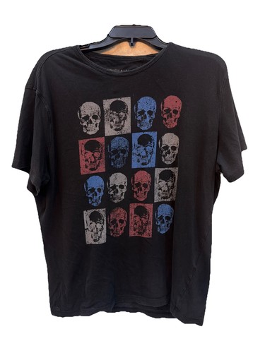 John Varvatos, Vintage John Varvatos T-Shirt Large Short Sleeve Skull Pop Art 100% Cotton Goth
