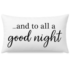 Farmhouse Christmas Decor Lumbar Pillow Cover 12x20 20" x 12" Pack of 1 White