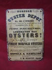 Vintage Retro Metal Norfolk Oysters Sign
