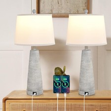 Nightstand Lamp Bedside Lamps Set of 2 Vintage Rustic Farmhouse Table Lamp 3 Way