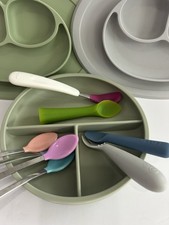 EZPZ Silicone Suction Plate Bowl Spoon Feeding Lot Baby Toddler BPA Free