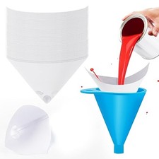 75 Paint Strainers Paper Cone With 1 Funnel - Fine Mesh Filters For Paint Mixing