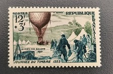 France 1955 1018 neuf luxe ** Journée du timbre Ballon monté