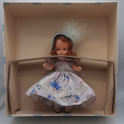 Nancy Ann Storybook Doll 109 LITTLE BETTY BLUE Blue Floral w/Box & Tag VTG 1950s