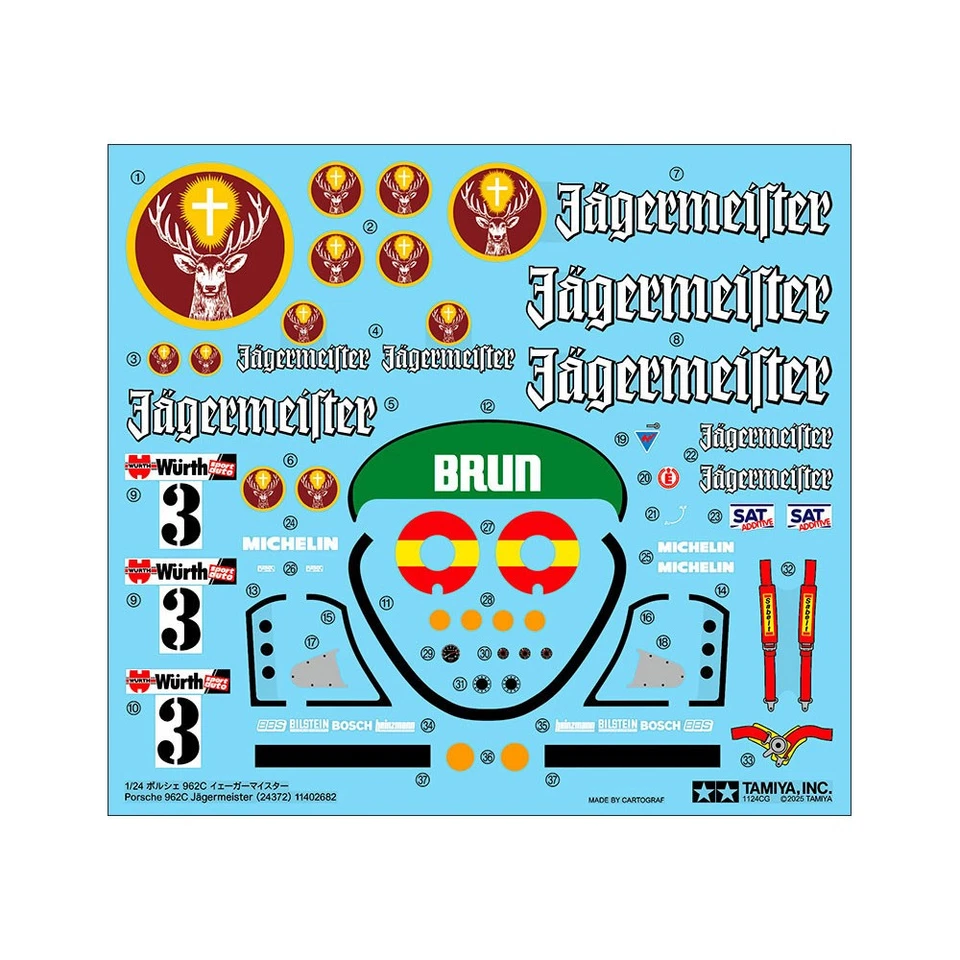 TAMIYA - PORSCHE 962C JAGERMEISTER - SCALA 1:24 COD. 24372 - Immagine 2 di 4
