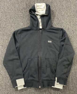Boss by Hugo Boss Full Zip Hoodie Youth Boys Size 10 Black