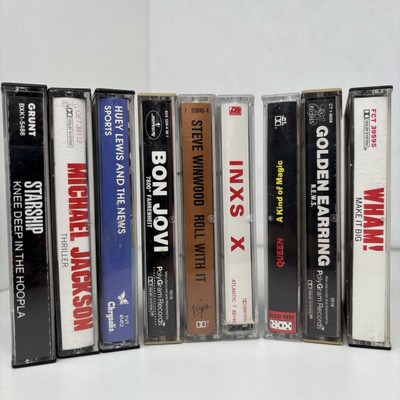 80s Rock Pop Cassette Lot Queen INXS Thriller Bon Jovi Wham Huey Lewis Winwood