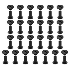 25set Phillips Chicago Screw M5x12mm Binding Post Screw Black,