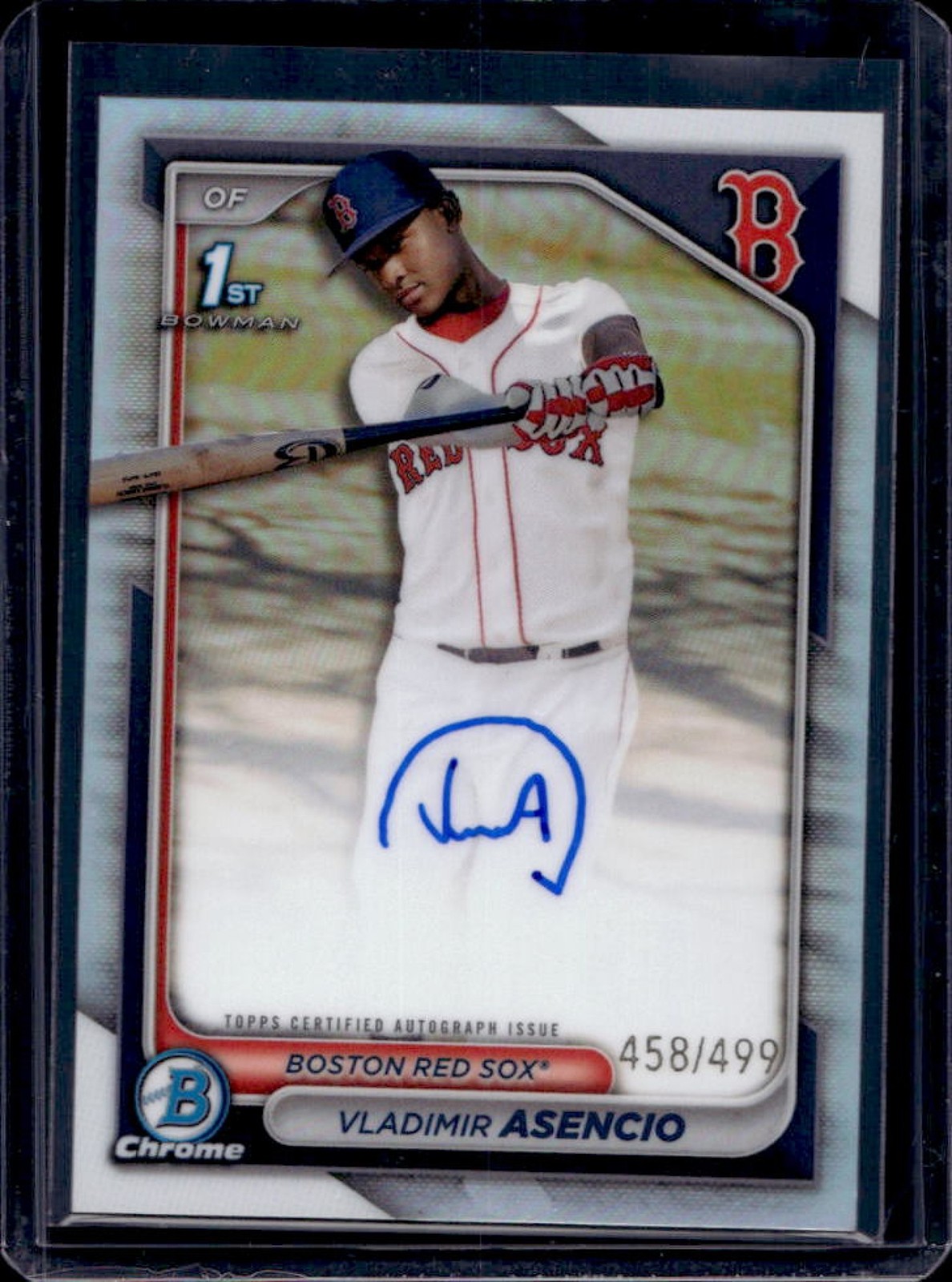 2024 Bowman Chrome Vladimir Asencio Auto Refractor 1st #458/499 Red Sox