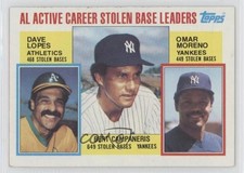 1984 Topps Career Leaders Davey Lopes Omar Moreno Bert Campaneris #714 3n4