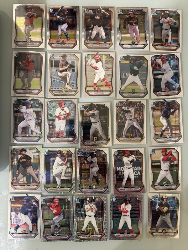 2025 Bowman 25 Card Laser Lazer Refractor Lot Set Chrome