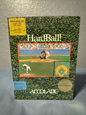 Hardball By Accolade 5.25 Disk IBM PC/XT/AT/jr Tandy 1000 Baseball Game 1987 New