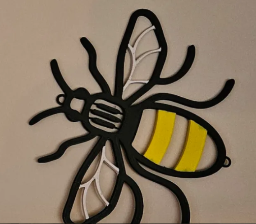 3D Printed Bee Wall Art Plaque Modern Insect Sculpture Home Decor Gift Item 25cm