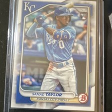 Topps 2024 Bowman Samad Taylor Kansas City Royals #100 Rookie Baseball Card. rookie card picture