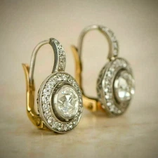 Art Deco Style 2.00Ct Lab Created Diamond 14K White Gold FN Drop/Dangle Earrings