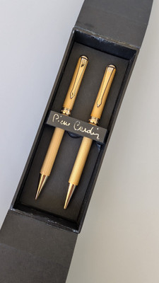 Vintage Pierre Cardin Gold Pen And Pencil Set In Original Box 