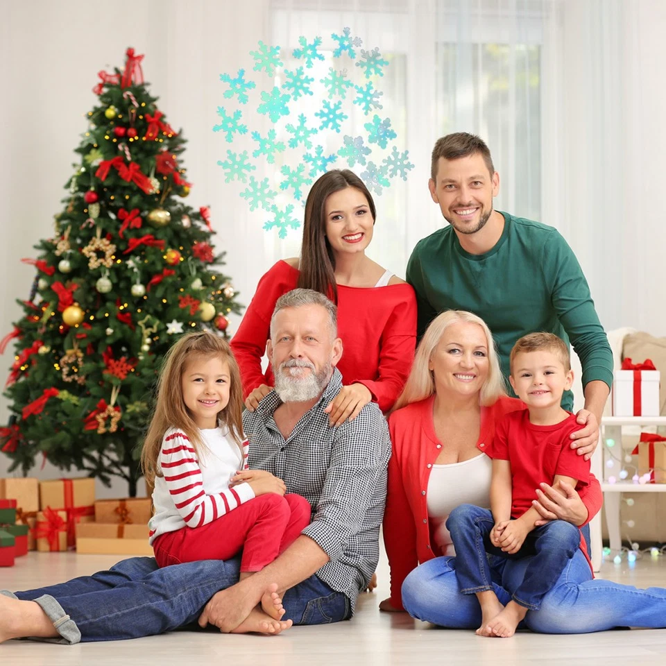 1000pcs Confetti de flocon de neige transparent décorations de fête de Noël - Photo 3/4