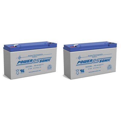 Power-Sonic 2 Pack - PS-6100 6V 12AH UPS Battery for Streamlight LIGHTBOX