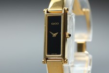 Gucci 1500L 12mm black Dial Bangle Quartz Women’s Watch From JAPAN Near MINT