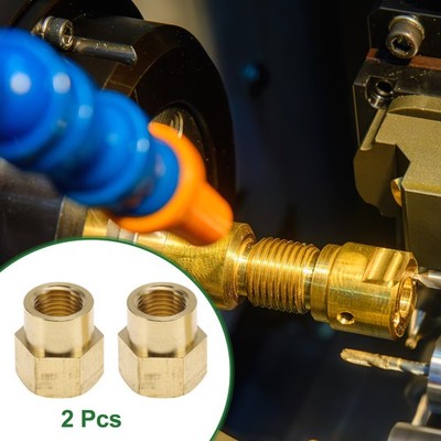 Brass Pipe Fittings 1/4''x3/8''Female Double Internal Thread Connector 55/64'' 2Pcs