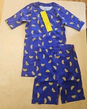 NWT HANNA ANDERSSON HALF MOONS ON SPECTRUM BLUE SHORT JOHN PAJAMAS 130 8 $49