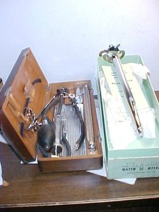 2 Vintage Medical instruments Sigmoidscope & Pressometer